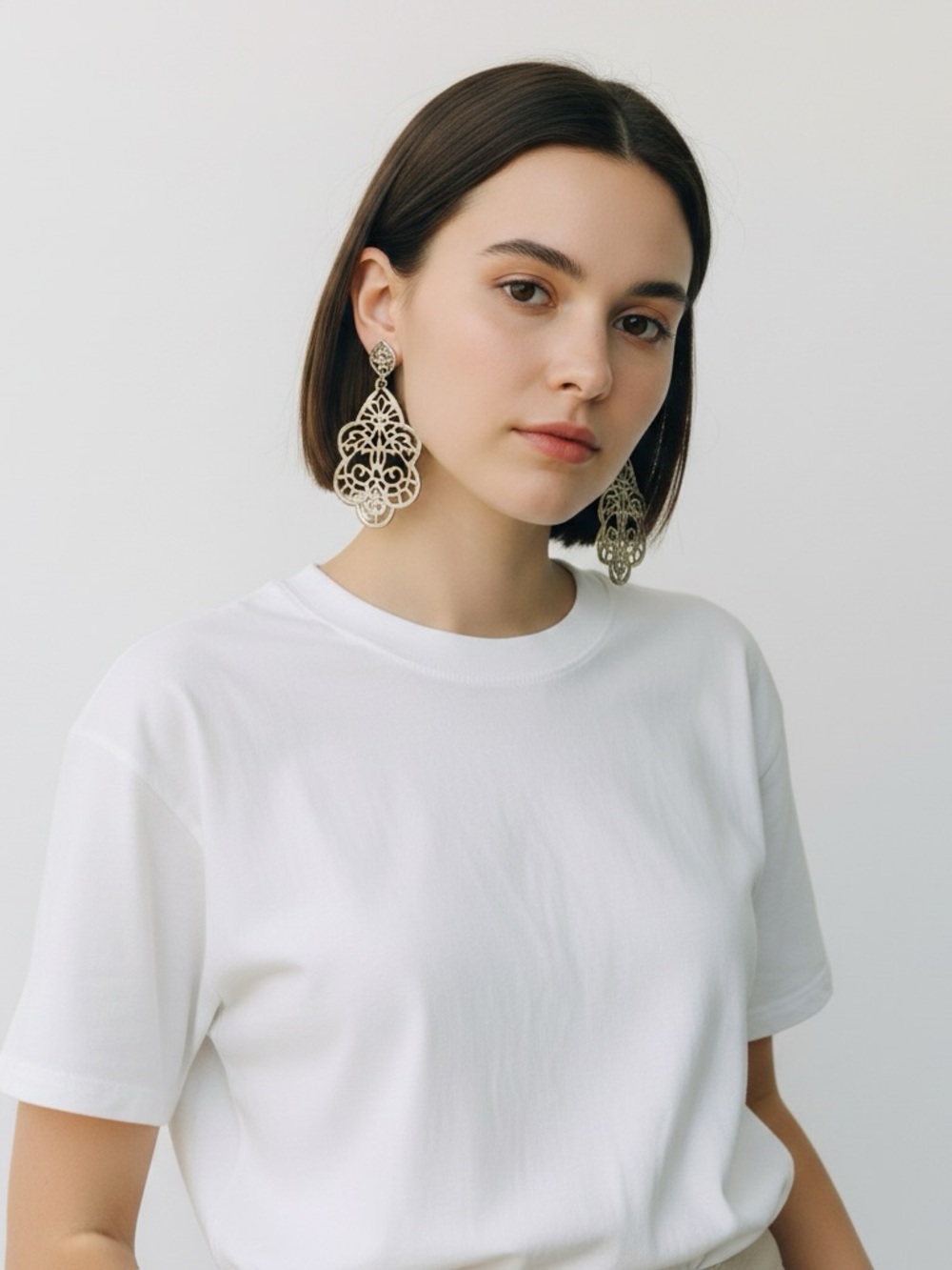 Intricate Gold Filigree Teardrop Earrings